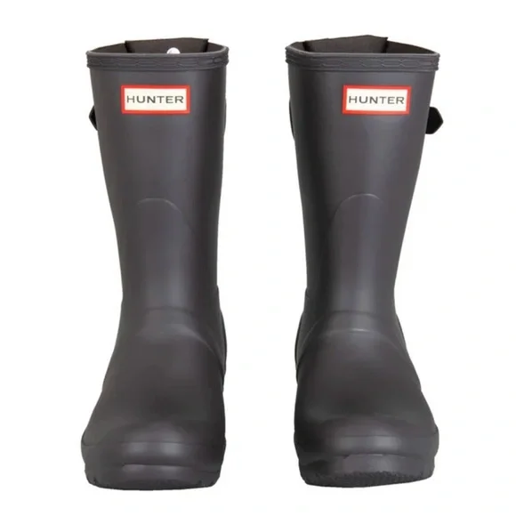 Hunter Women’s Original Short Back Adjustable Rain Boots 7 Black Waterproof NWT - Picture 4 of 5